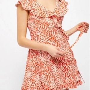 Free People French Quarter Ruffle Wrap Mini Dress